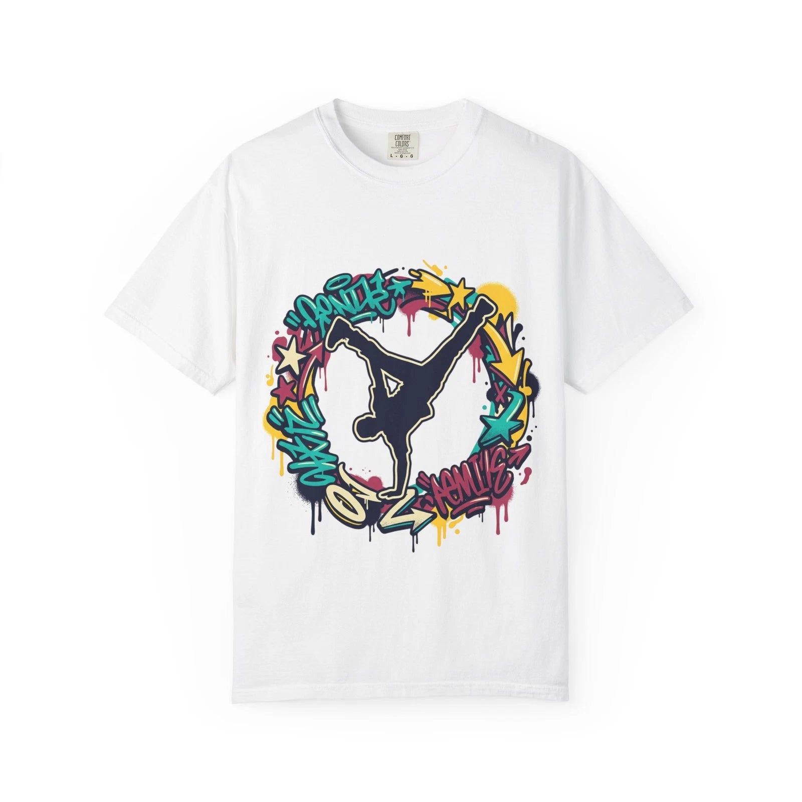 Breakdancer Silhouette T-shirt | Graffiti Street Art Circle