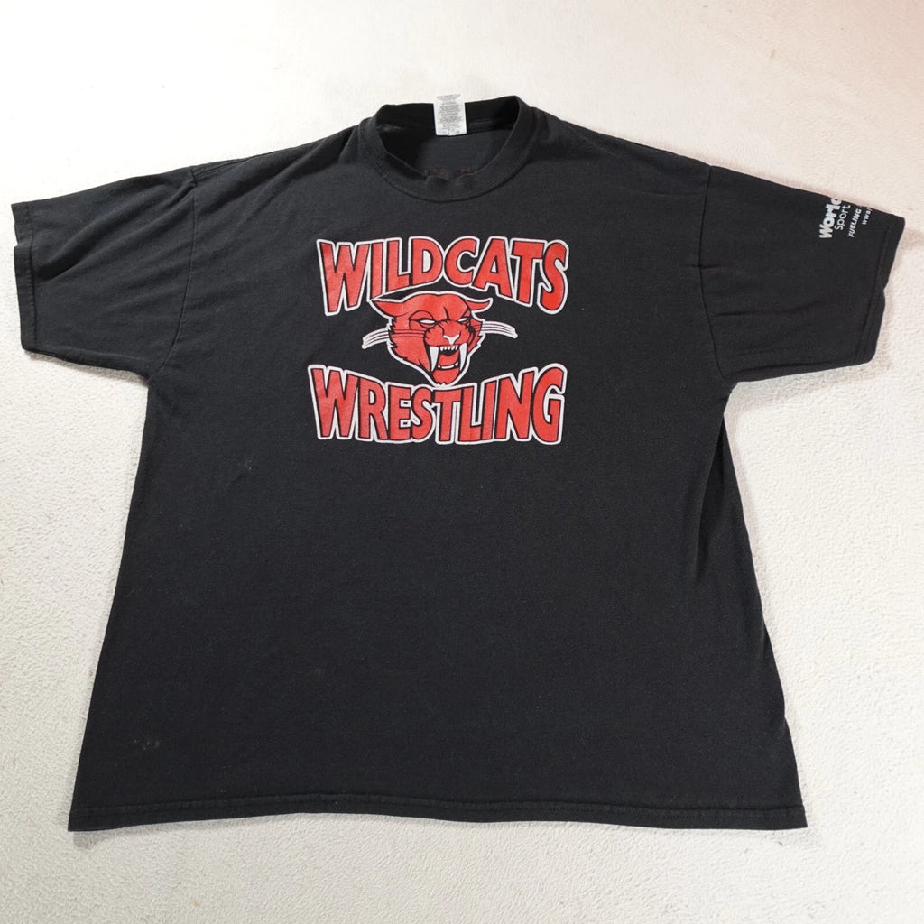 Wildcats Shirt Mens Extra Large Black Y2K Grunge Wrestling Biker 2007 Champs