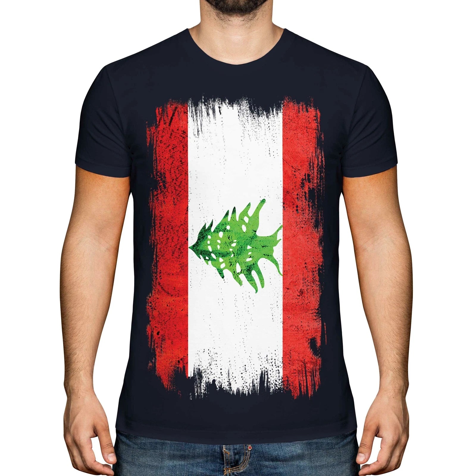LEBANON GRUNGE FLAG MENS T-SHIRT TEE TOP LUBN?N FOOTBALL LEBANESE GIFT SHIRT