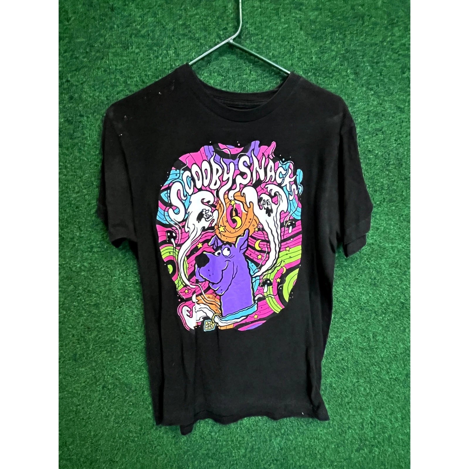 Y2K psychedelic Scooby-Doo Black T-Shirt Size Medium Unisex Gift