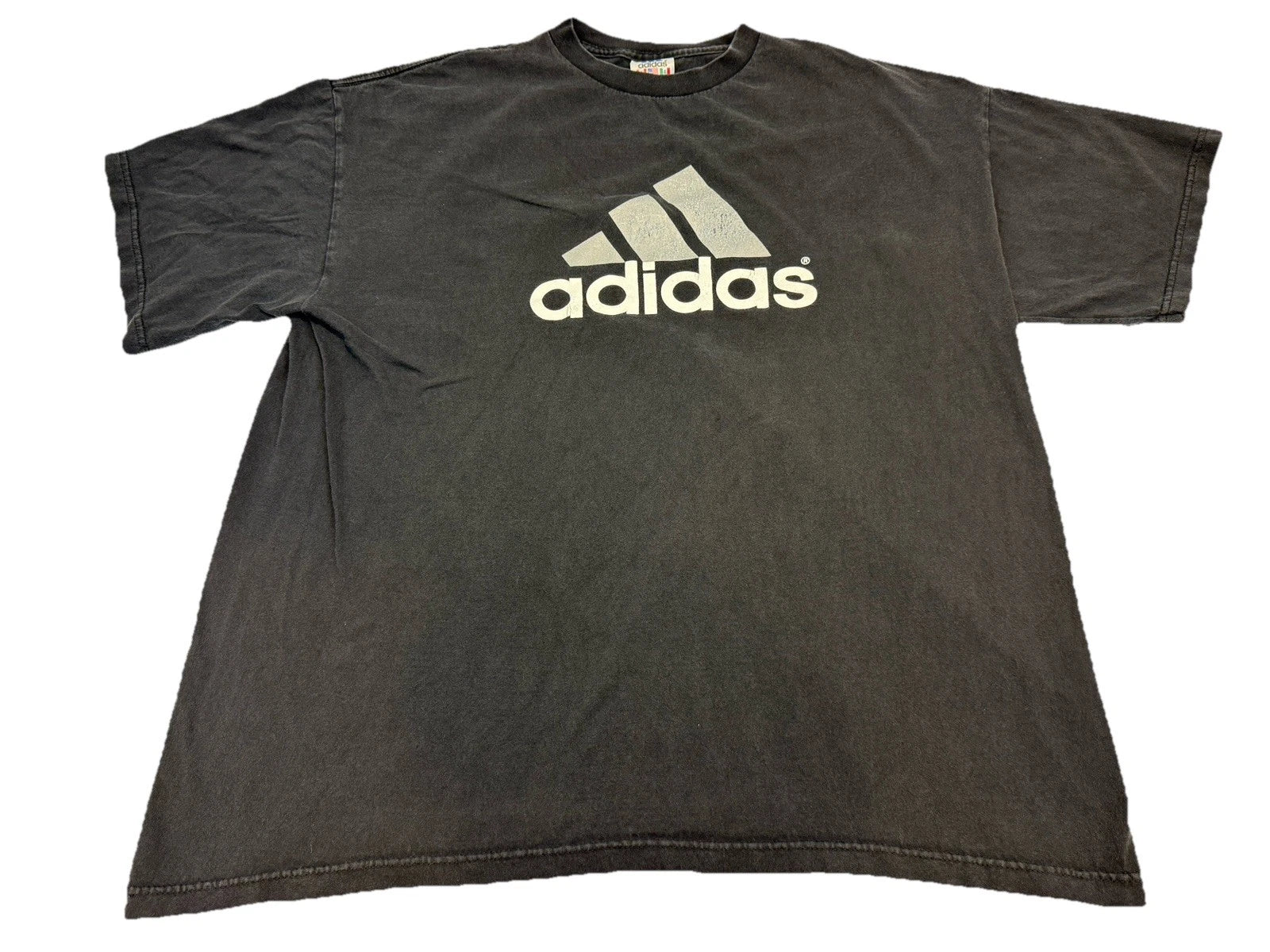 Vintage ADIDAS SOCCER T-Shirt Xl Black Y2K 3 Stripes