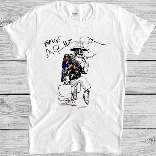 Dr Gonz Cartoon Art Hunter Thompson Movie Film Music Meme Gift Tee T Shirt M1201