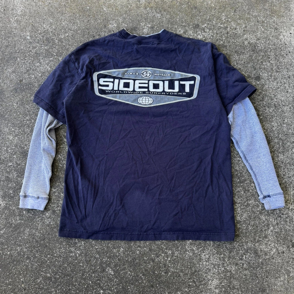 Vintage 2000s Sideout Longsleeve layered Shirt - Size Men’s L- Skate Surf Y2K