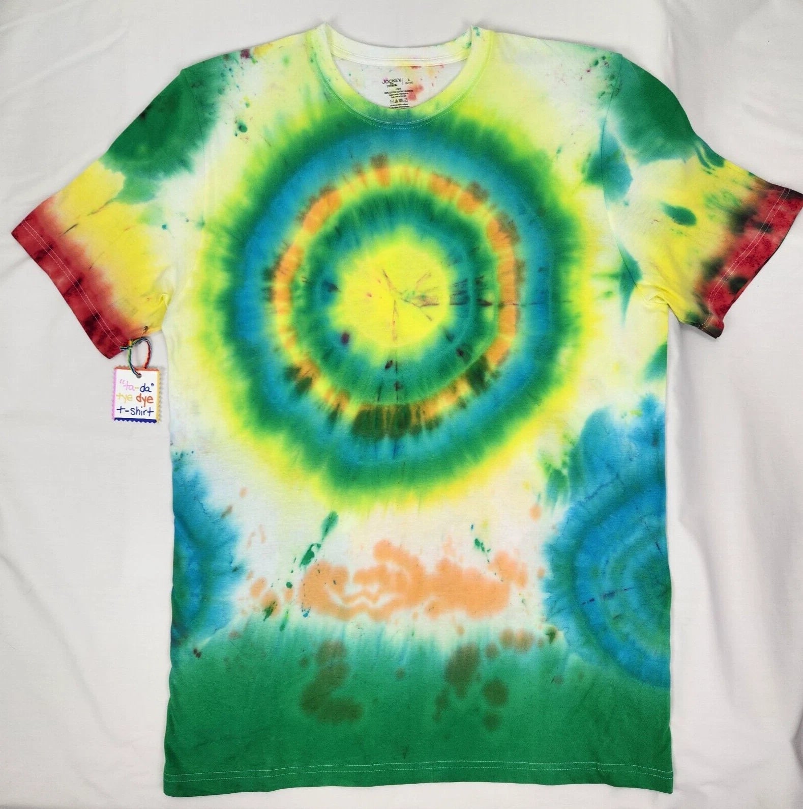 Tie Dye T-Shirt 100% Cotton Unisex Size L Short Sleeve Colorful Hippie Boho NWT