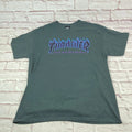 Thrasher Magazine Blue Flame Logo T Shirt Mens Large Gray Graphic Skateboarding
