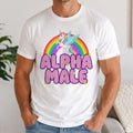 Alpha Male T-Shirt Funny Boyfriend Husband Graphic White T-Shirt Tee Cotton Men