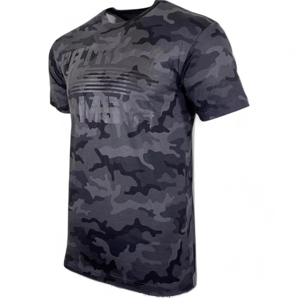 Men's Howitzer Patriot In Arms Black Camo Y2K Patriotic USA Tee T-Shirt S-XXXL