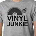 Vinyl Junkie t-shirt MUSIC LP RECORDS DJ TURNTABLE CRATE DIGGER GEEK QUOTE FUNNY
