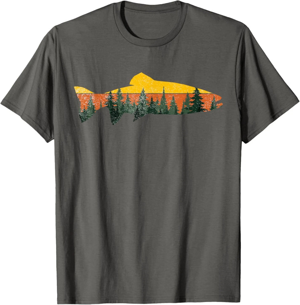 Trout Fly Fishing Outdoor Forest Nature Wildlife Fisherman T-Shirt