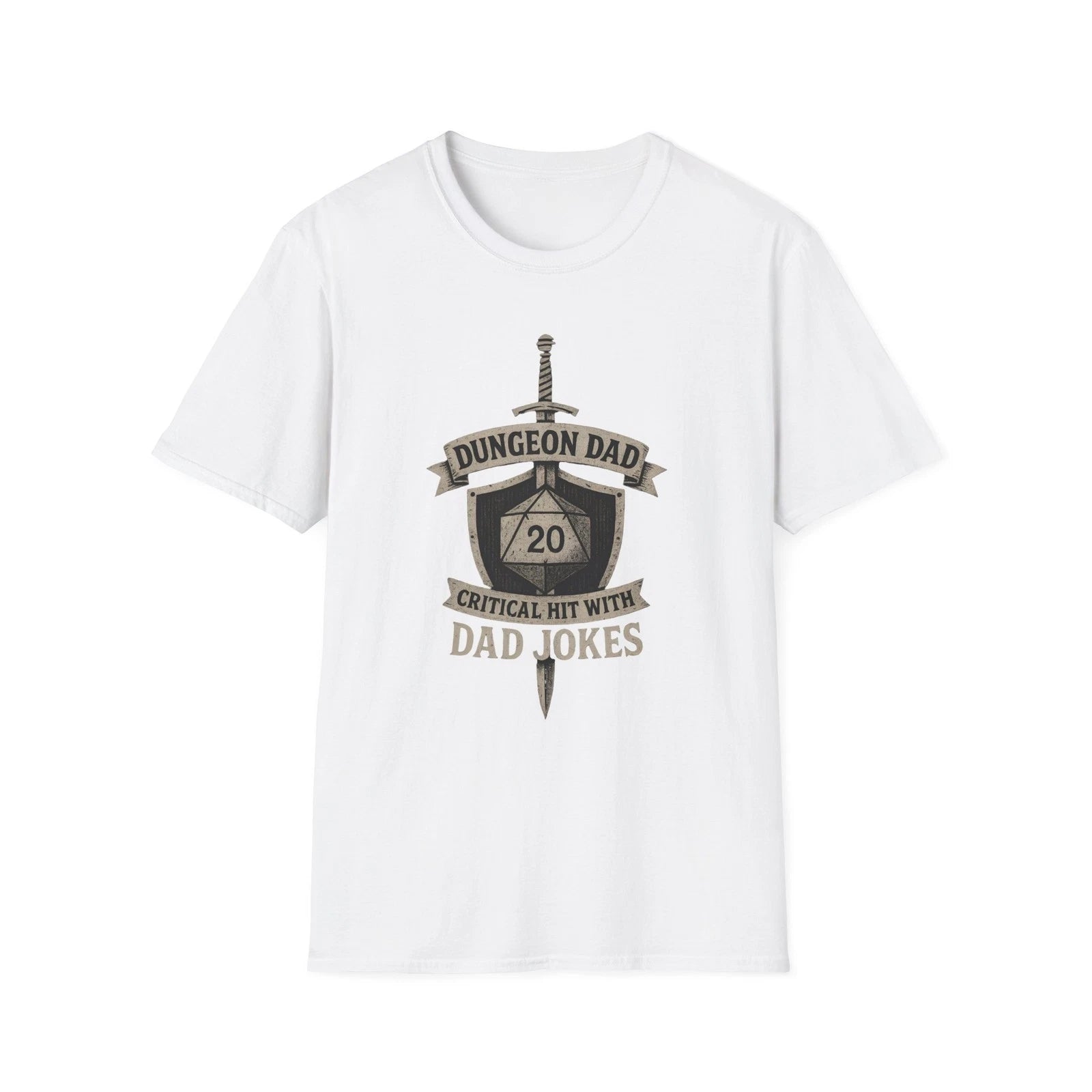 Funny DnD Dungeon Dad T-Shirt, D&D D20 Gamer Tee, Dad Jokes Critical Hit Shirt