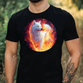 Mens Samoyed On Fire Motif Cotton T-Shirt Size XS to 5XL