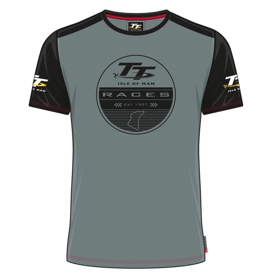 Official  Isle of Man TT Races Custom's  Circle Print T'Shirt - 19ACTS4