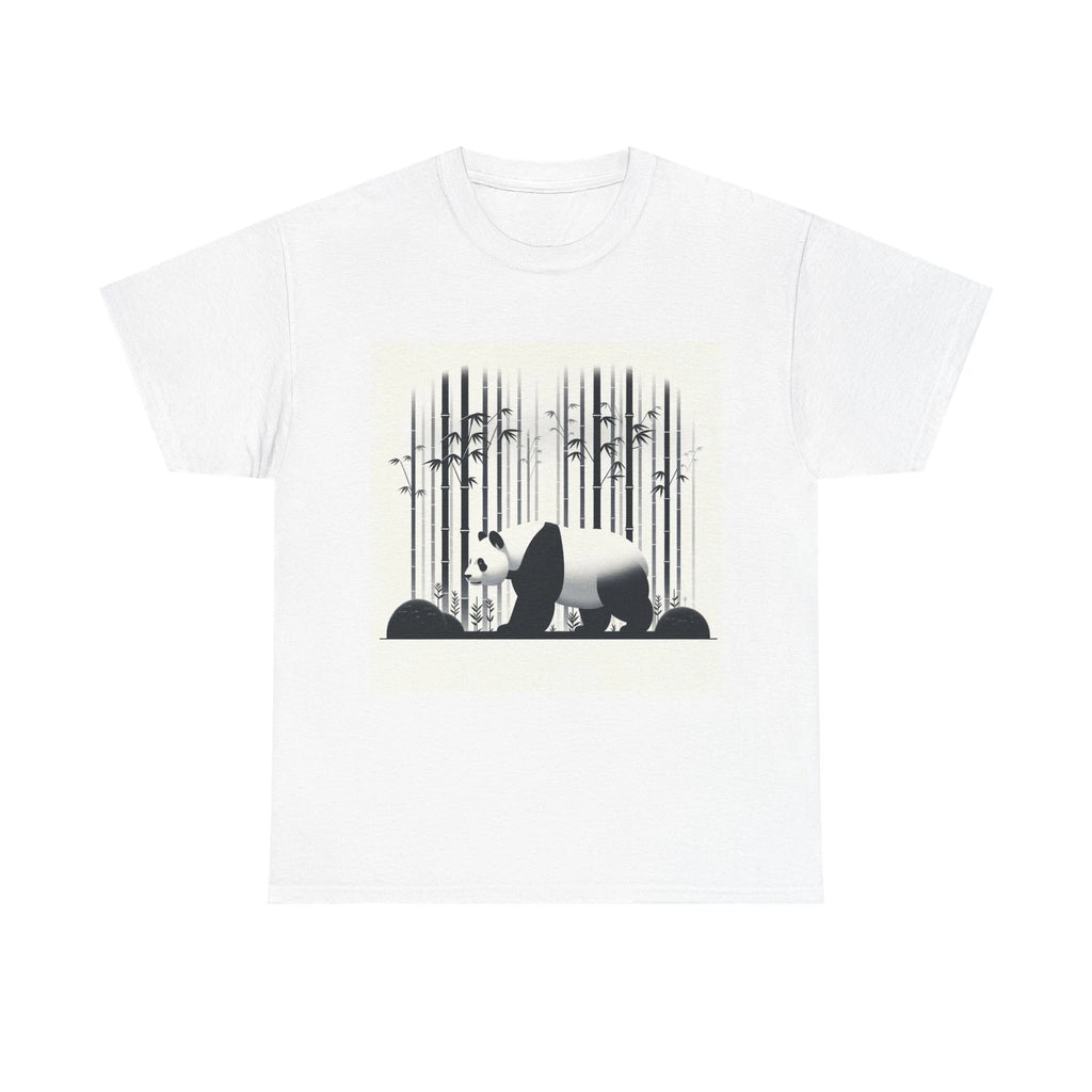 Unisex Adult T Shirt Minimalist Panda in Bamboo Grove