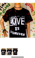 Graphic Print Black Peace Love Hippie Soul Short Sleeve Crew Neck T-Shirt Size M