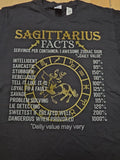Sagittarius Facts T Shirt Mens Large Fits XL Black Zodiac Astrology Graphic Tee