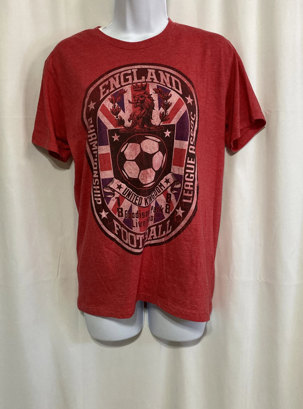 Unitas England Football T-Shirt Mens Small Red Excellent Graphic Tee Soccer UK