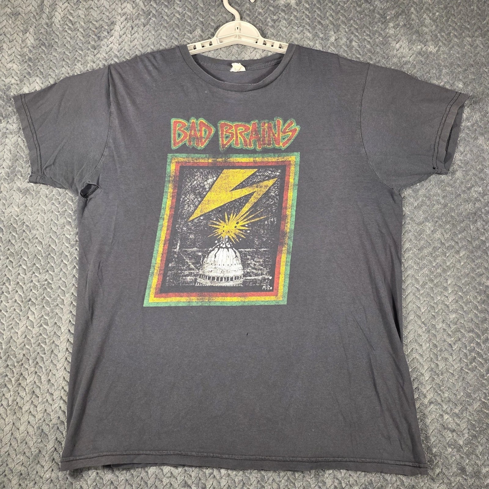 Vintage Bad Brains Band T-Shirt Men's Large Black Punk Hardcore Reggae Faded