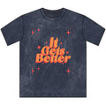 It Gets Better Tee | Retro 70s Script, Positive Message, Washed Black
