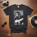 Vintage Kurt Cobain Black & White Guitar Portrait Tee
