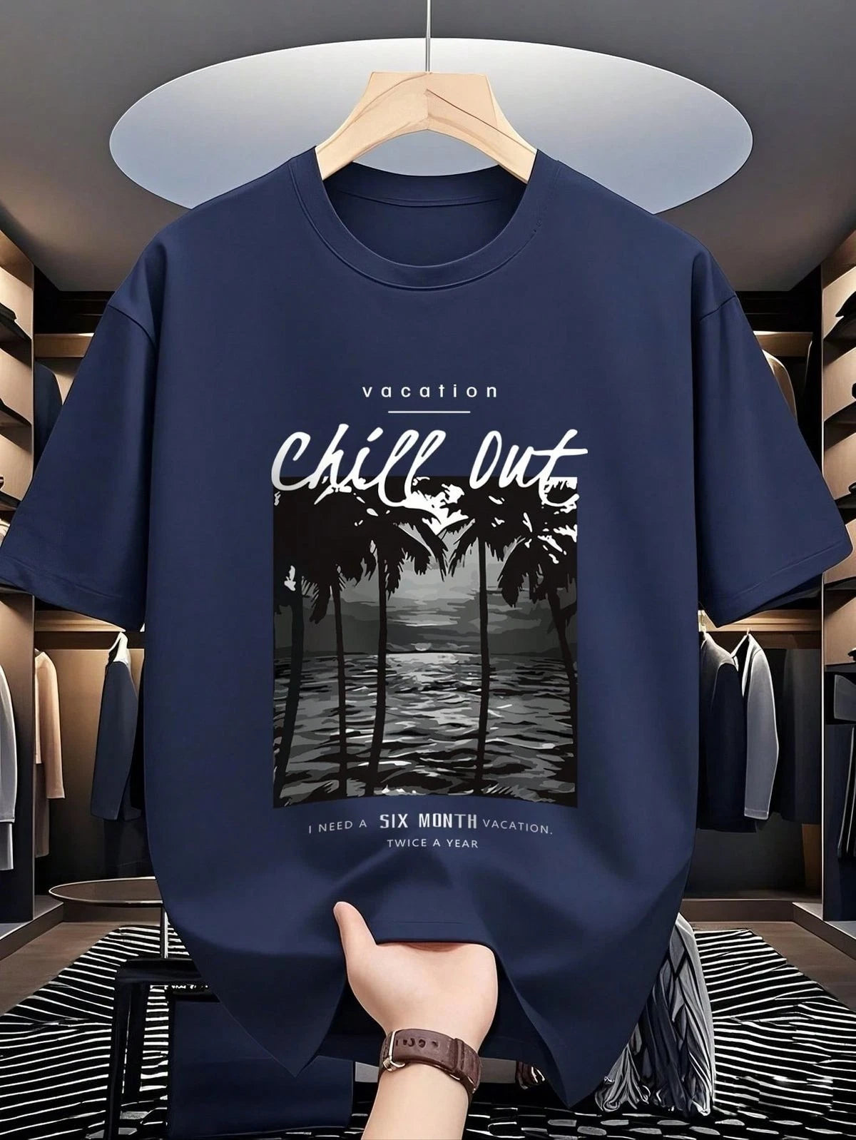 Chill Out Vacation Beach Palm Tree Aesthetic T Shirt