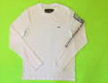 MICHAEL KORS Men’s Long Sleeve T-Shirt Size SMALL White w/Black 100% Cotton NEW