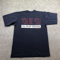Vintage Umbro Shirt Mens Small Blue You Be You Soccer Slogan Graphic Tee T-Shirt