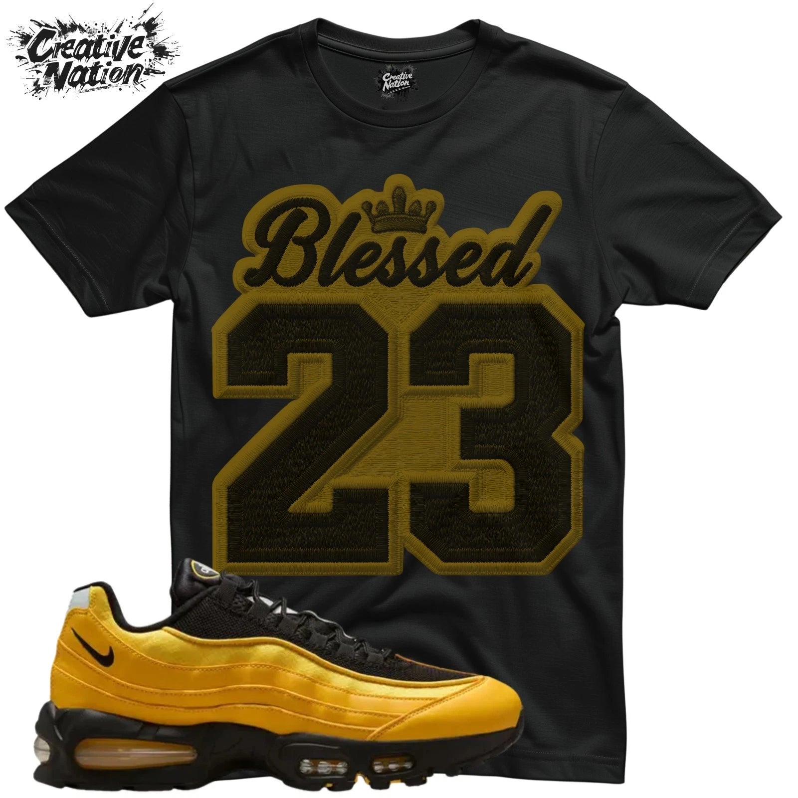 Shirt To Match Air Max 95 OG Big Bubble Varsity Maize Black Unisex Tee Blessed