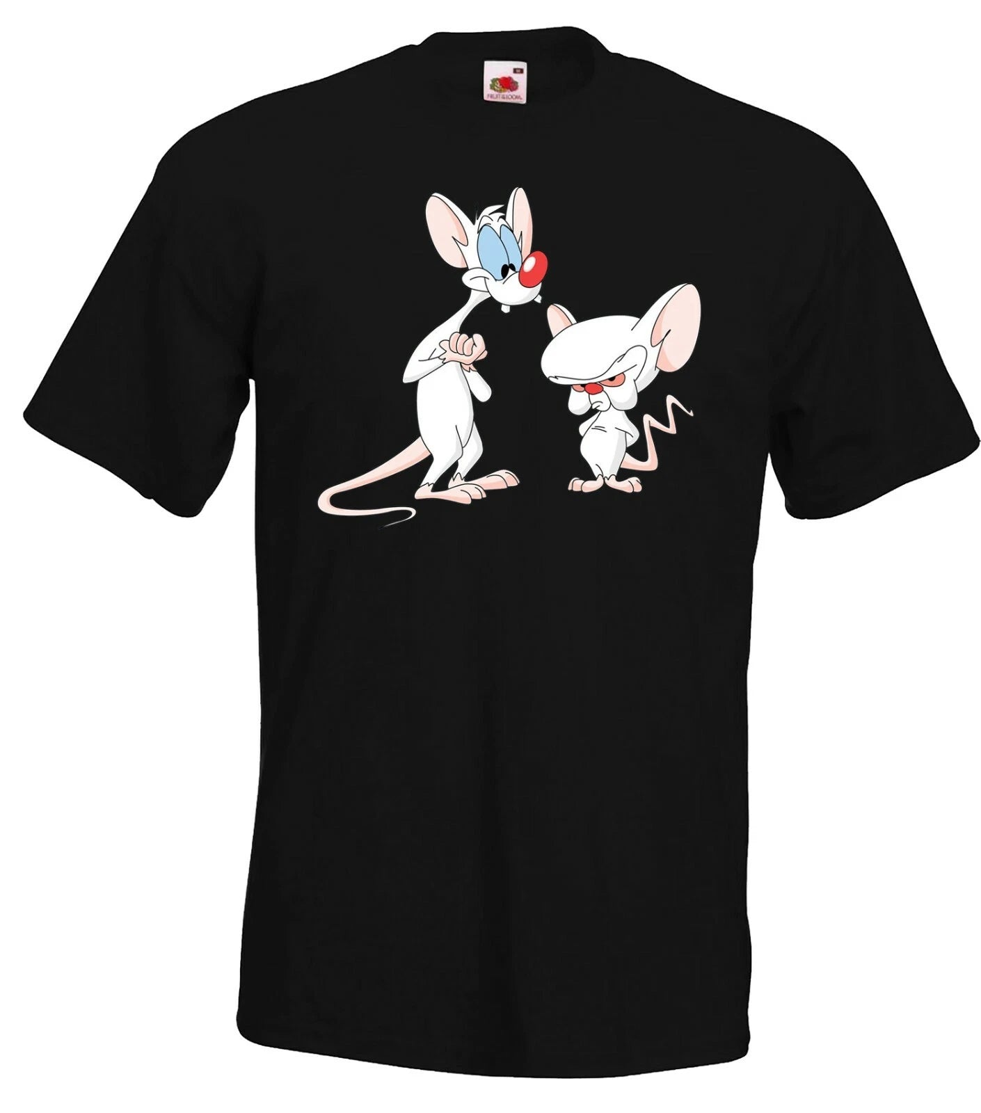 Youth Designz Mens T-Shirt Pinky & Brain Print Logo Nerd Cartoon Fun 90s Mouse