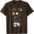 Cat Kitty Skull Creepy Cute Kawaii Goth Witchy Alt Unisex T-Shirt