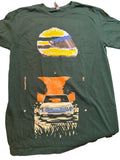 Drone Hunter Galaga Graphic T Shirt Green Retro Pixel F15E Helmet Next Level