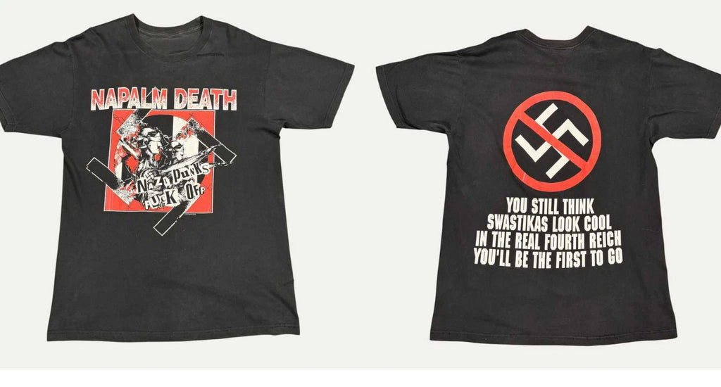 Vintage Napalm Death Nazi Punks Off 2004 T-Shirt Death Metal Band Tee S-5XL