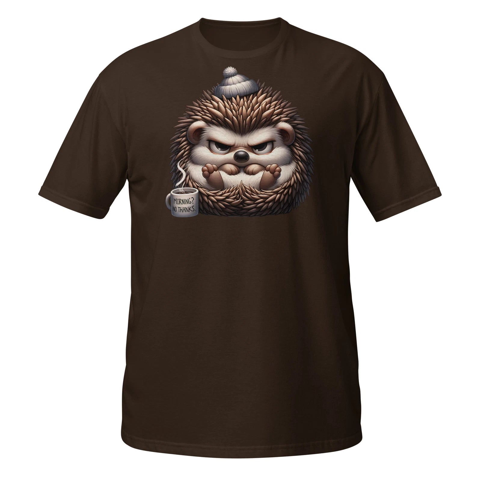 Grumpy Hedgehog Coffee Shirt | Funny Tired Animal Winter Mood Tee