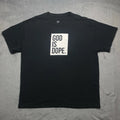 GOD IS DOPE Classic Logo Unisex Adult Short Sleeve T-Shirt, XL, Black & White