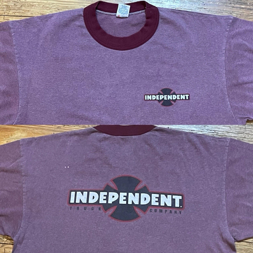 Vintage 90s Independent Trucks Shirt Size XL Skate Company Punk 80s Ringer