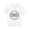 White Boy of the Year T-Shirt | minimal meme, bold text, black on white