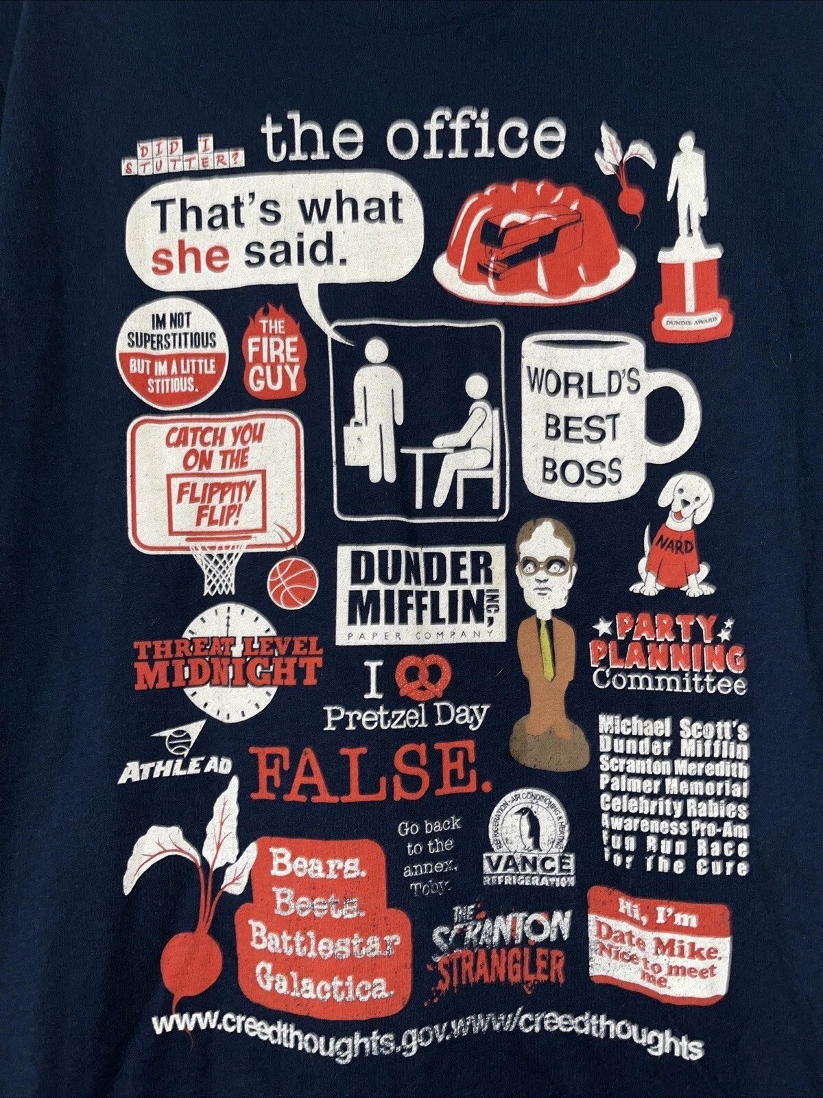 The Office Men’s Size Large Black T Shirt Quotes Lines Jokes Creed thoughts
