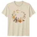 Boho Floral Wreath Watercolor Womens T-Shirt Botanical Nature Mothers Day