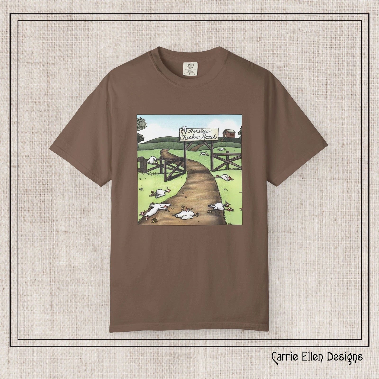 Boneless Chicken Ranch Comfort Colors Short Sleeve T-Shirt, Farm Chicken Humor