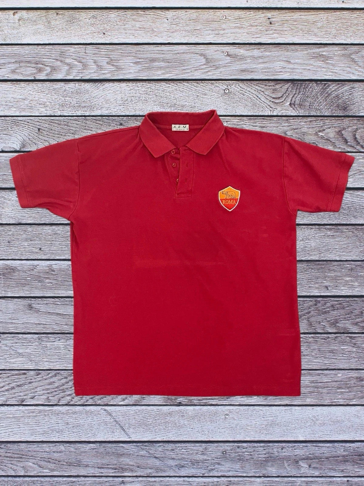 Vintage A.B.M Roma Futbol Soccer Team Polo shirt Made in Italy Mens XXL