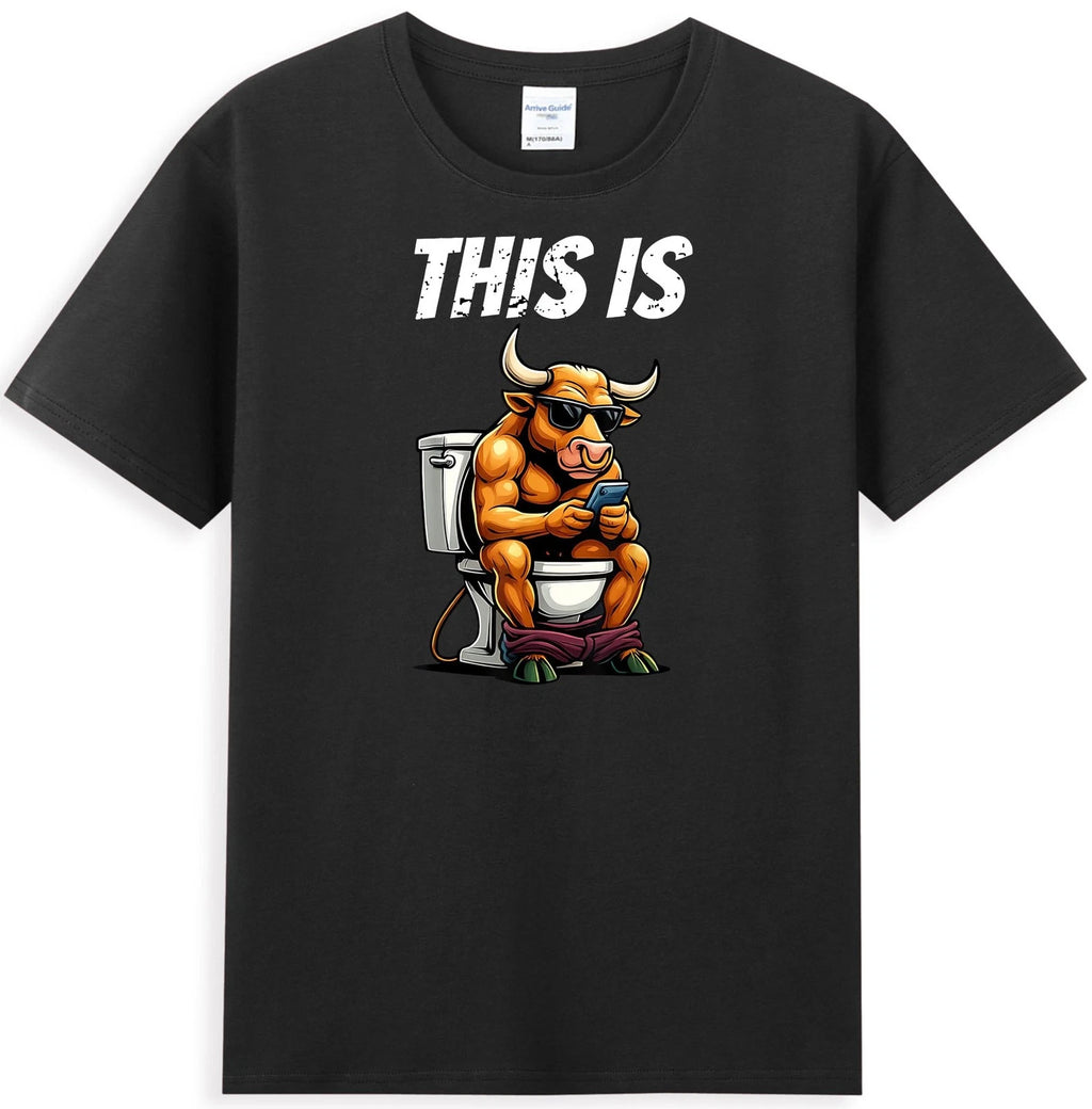 This Is Bullshit Funny Bull Sit On Toilet Meme Sarcastic Saying Men's T-Shirt