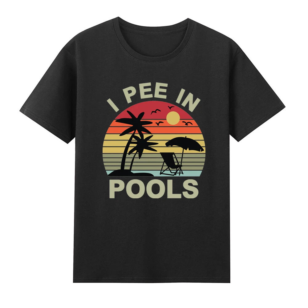 I Pee In Pools Funny Pools Lovers Sunset T-Shirt