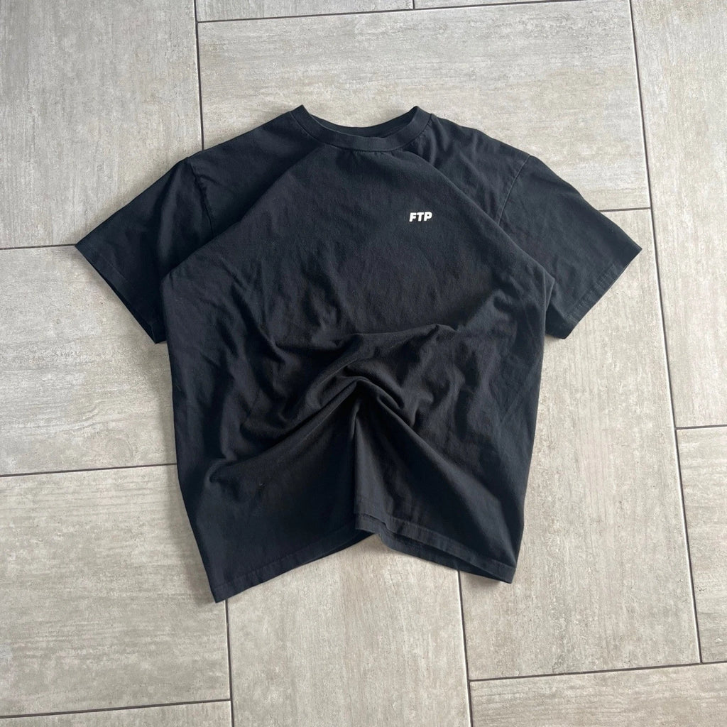 FTP Fuckthepopulation Small Logo Tee Shirt Black Streetwear SH0511