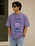 Matisse Donut Worry Cute Graphic Oversized T-Shirt Aesthetic Streetwear Tee