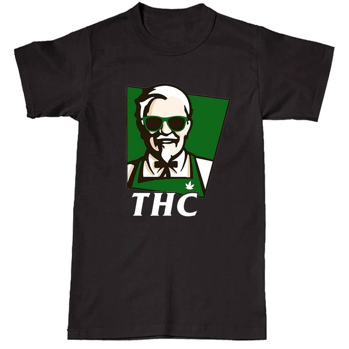 THC funny fast food weed black t-shirt novelty gift teen dad joke fried chik