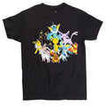 Pokemon Eevolutions Group Text Black T-Shirt Anime Manga NEW
