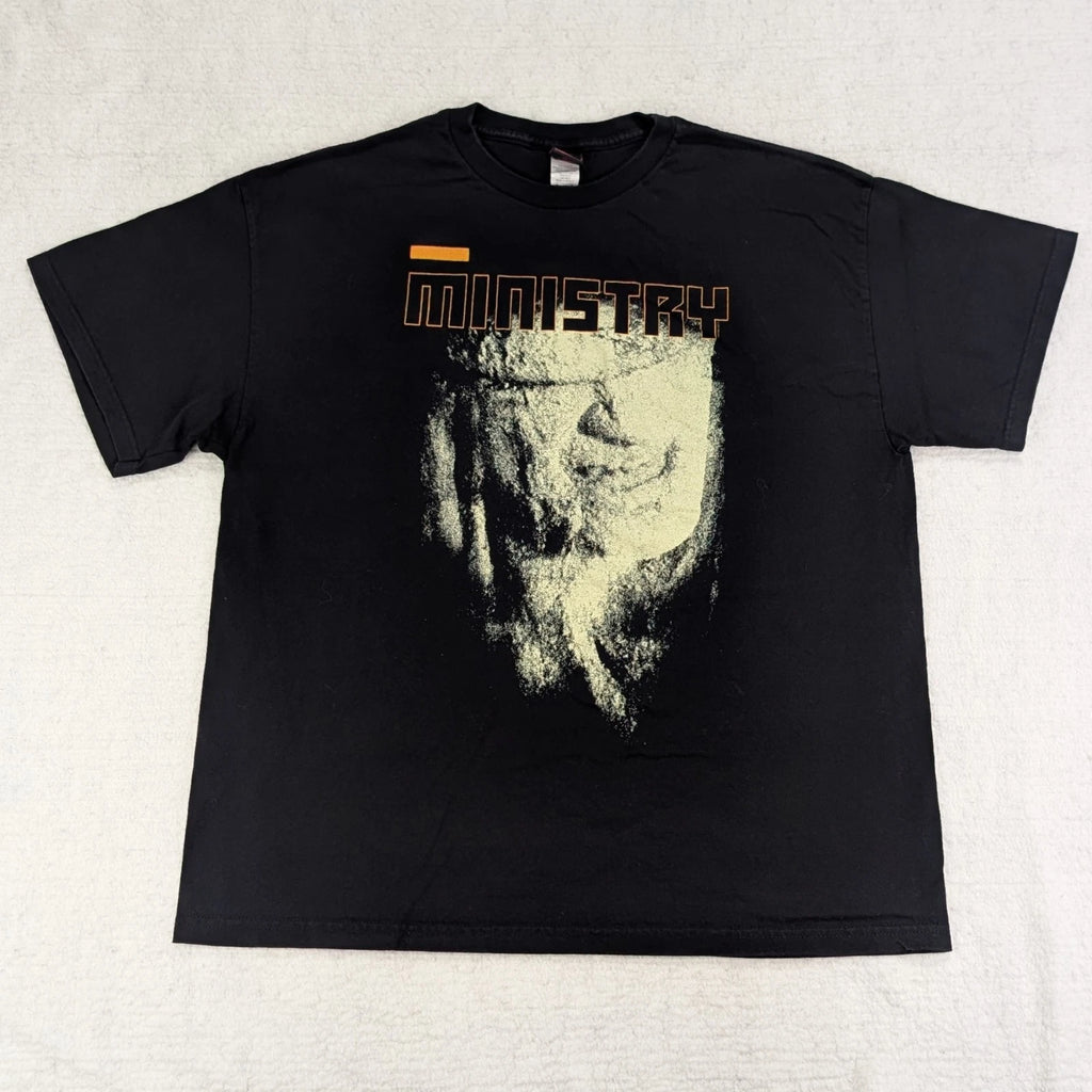 Vtg Y2K Ministry "Twitch" 2005 Band T-Shirt Men's XL Black Cinder Block Graphic