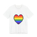Unisex Jersey Short Sleeve Tee Cute 8-Bit Retro Pixel Art Pride Heart Shirt