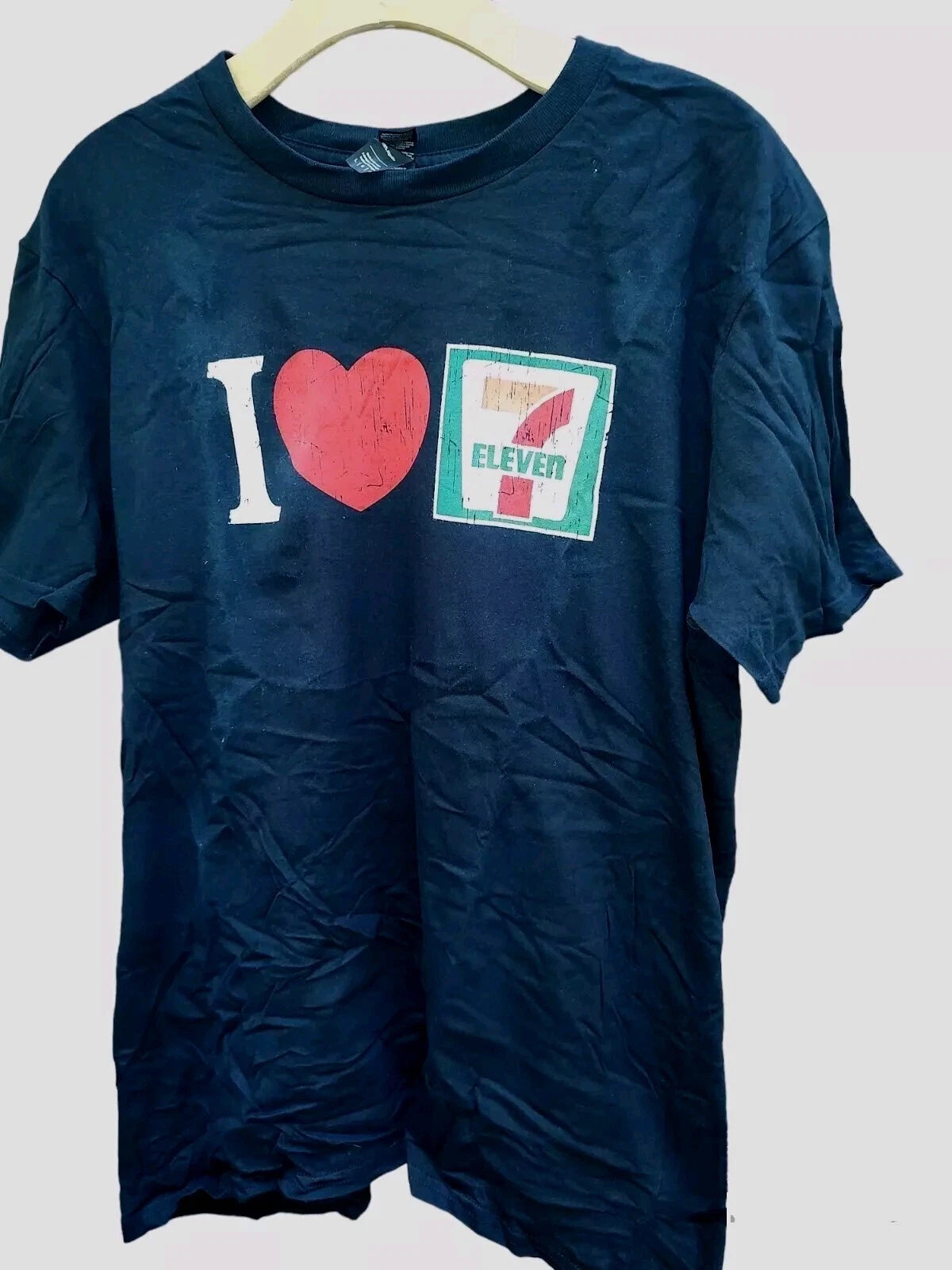 VTG 7-11 Customer Promo Giveaway T-SHIRT , I Heart 7-11, LARGE , 100% Cotton