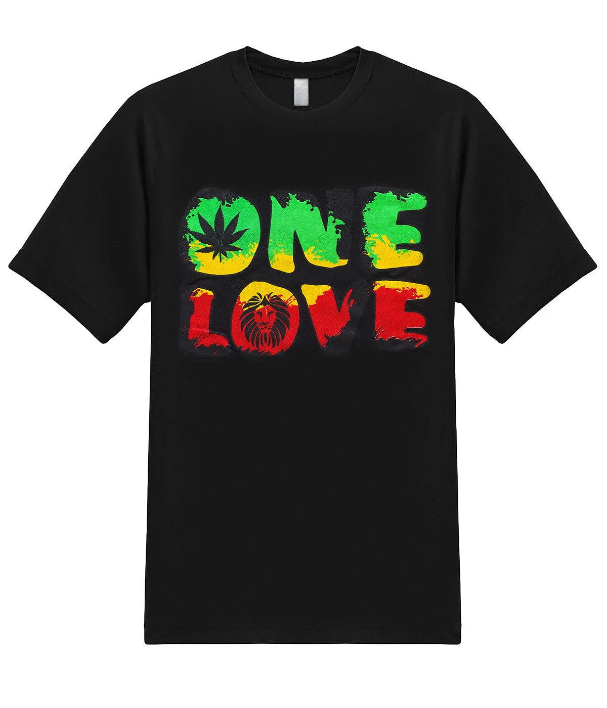 One Love Jamaican Rastafari 420 Marijuana Weed Pot Stoner Funny Graphic T-Shirt