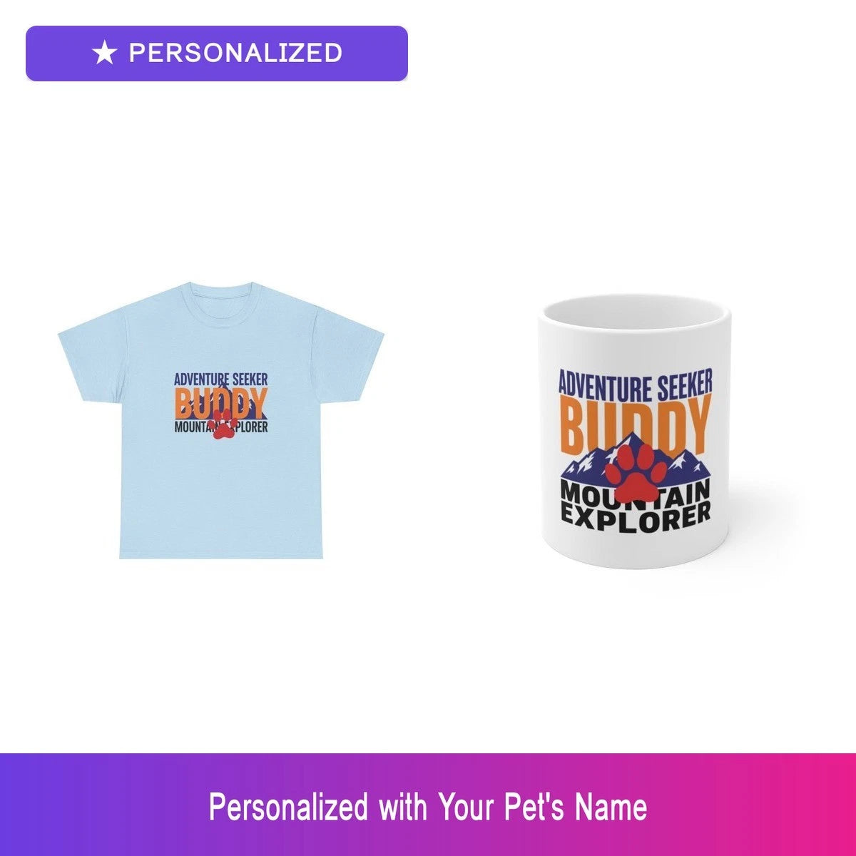 Custom Dog Outdoor Gift Set Shirt Mug Personalized Pet Name Bundle Lover